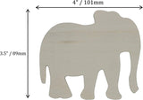 4 Inch Unfinished Wooden Elephant Shapes, Pack of 12, Ready to Paint or Decorate WoodArtSupply