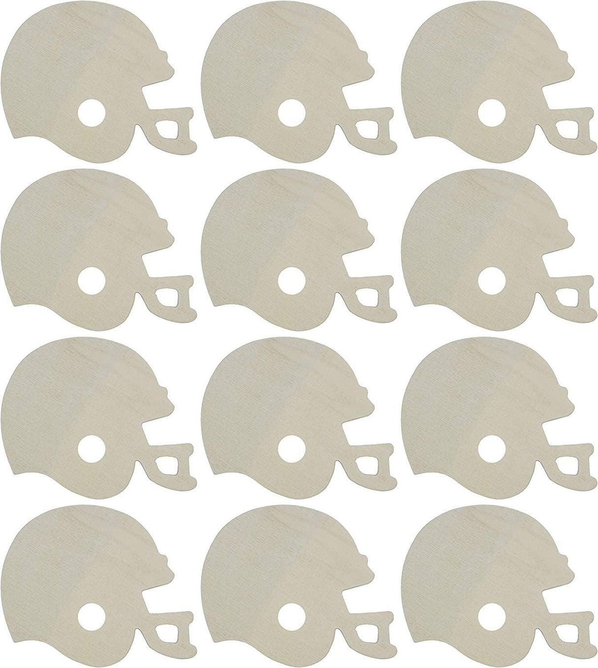 4 Inch Unfinished Wooden Football Helmet Shapes, Pack of 12, Ready to Paint or Decorate WoodArtSupply
