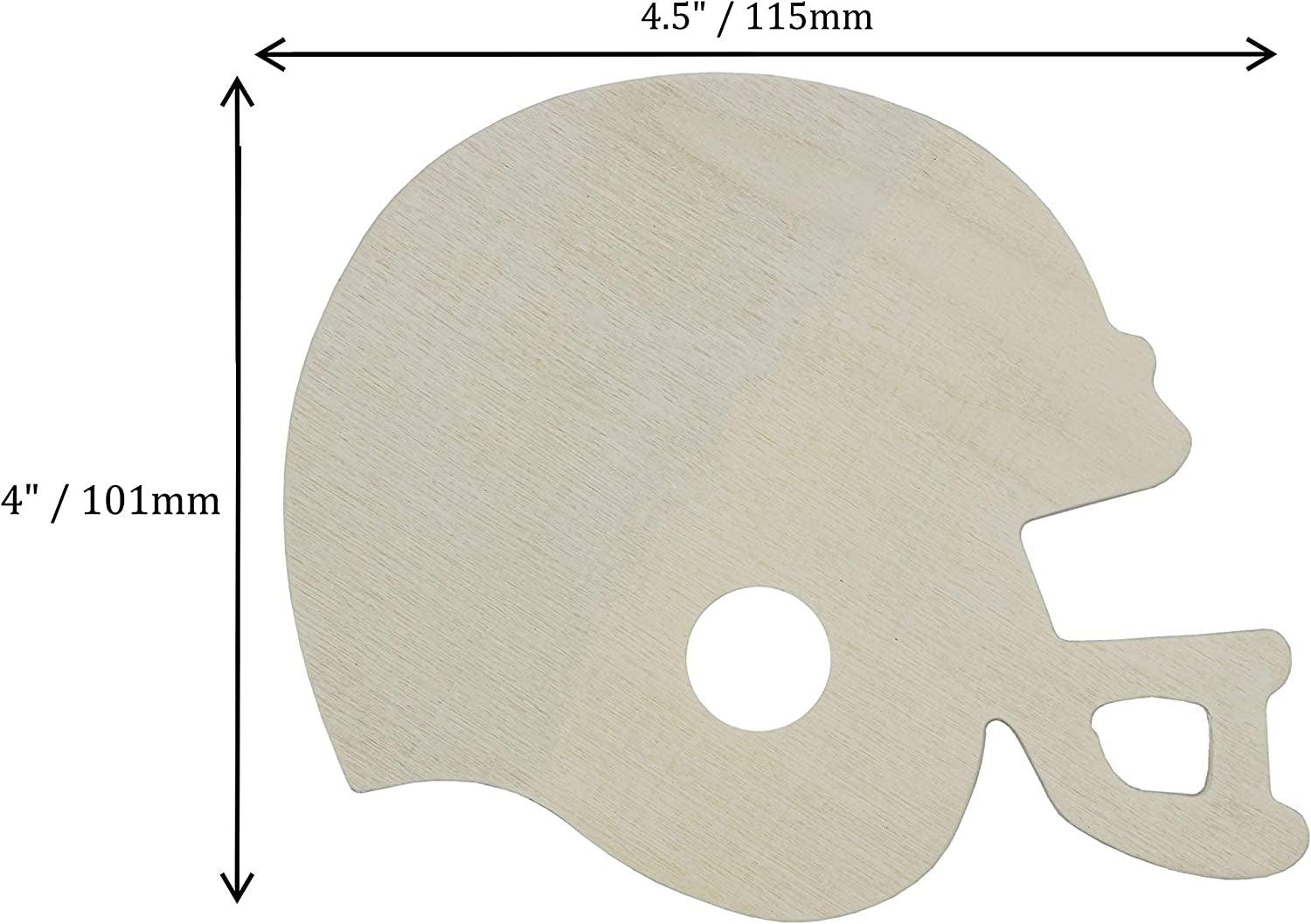 4 Inch Unfinished Wooden Football Helmet Shapes, Pack of 12, Ready to Paint or Decorate WoodArtSupply