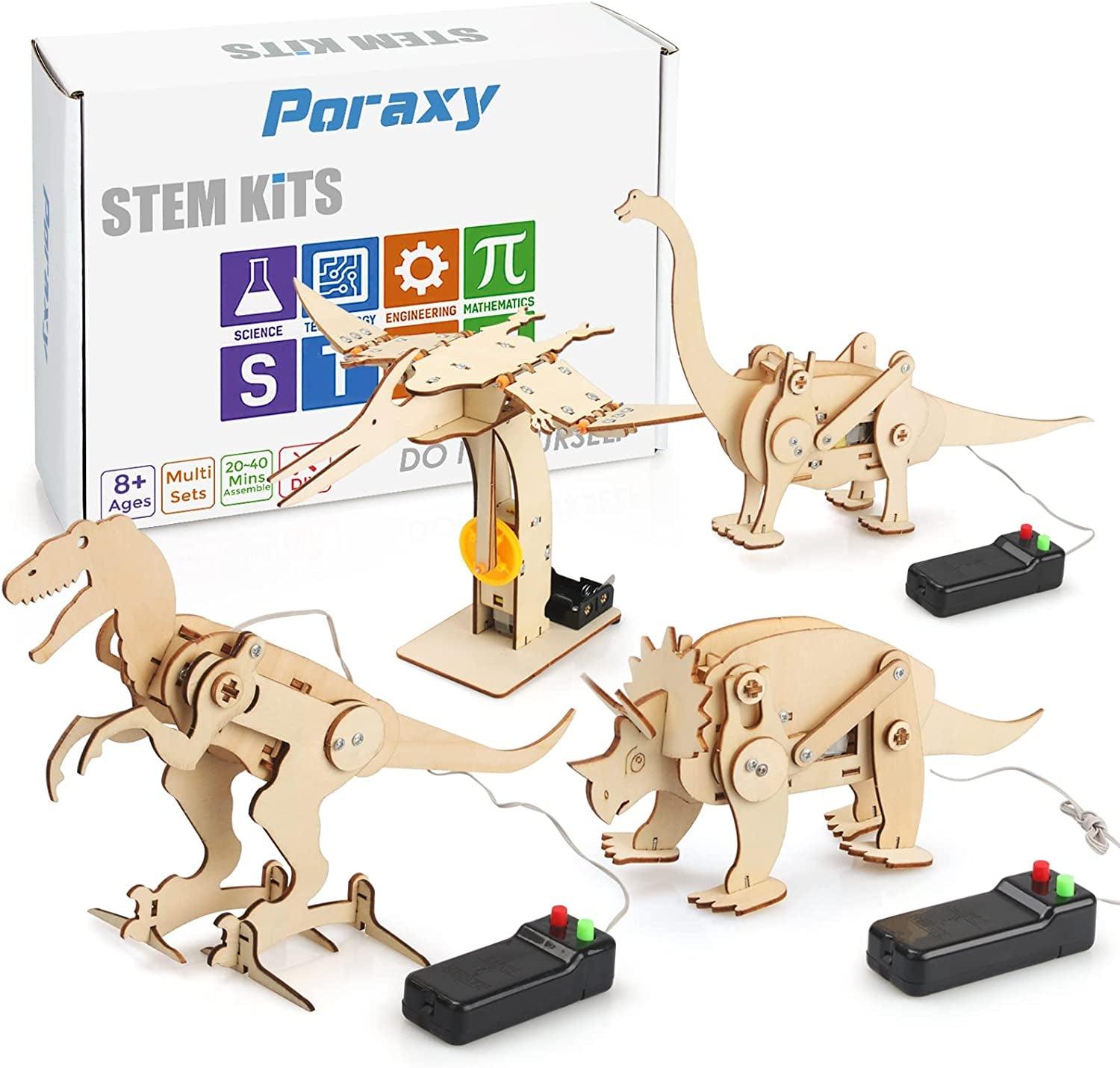 4 Pack Dinosaur Toys for Kids, STEM Kit, Boys Toys Age 8-10 Years Old, Assembly 3D Wooden Puzzle, DIY Educational Science Building - WoodArtSupply