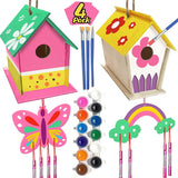 DIY Bird House and Wind Chime Craft Kit – 4 Pack Wooden Arts Set for Kids WoodArtSupply