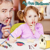 DIY Bird House & Wind Chime Craft Kit for Kids - 4 Pack Wooden Building & Painting Set WoodArtSupply