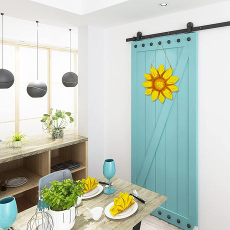 4 Pack Unfinished Wood Sunflower Cutout Wood Door Hangers Unpainted Wood Signs DIY Craft 12 Inch WoodArtSupply