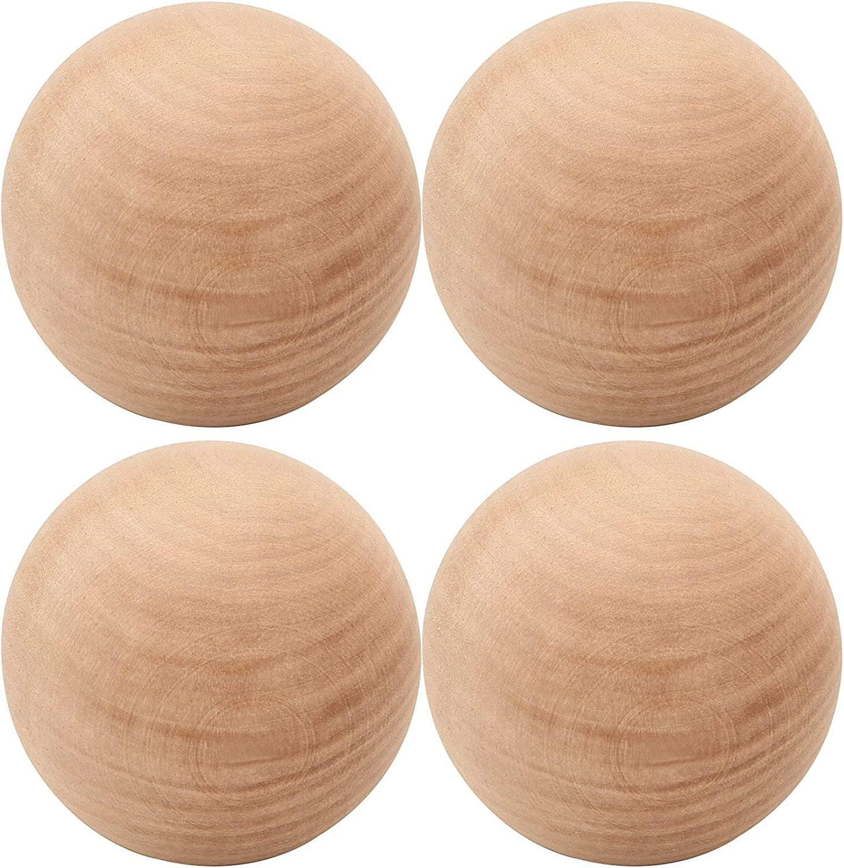 4 Pieces 3 Inch Wooden round Ball, Unfinished Natural DIY Decorative Crafting Hardwood Balls WoodArtSupply