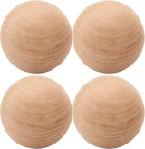 4 Pieces 3 Inch Wooden round Ball, Unfinished Natural DIY Decorative Crafting Hardwood Balls WoodArtSupply
