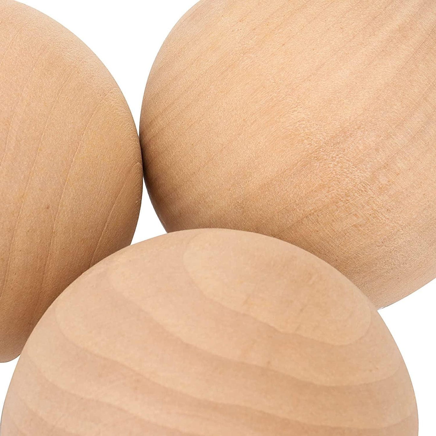 4 Pieces 3 Inch Wooden round Ball, Unfinished Natural DIY Decorative Crafting Hardwood Balls - WoodArtSupply