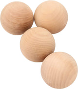 4 Pieces 3 Inch Wooden round Ball, Unfinished Natural DIY Decorative Crafting Hardwood Balls WoodArtSupply