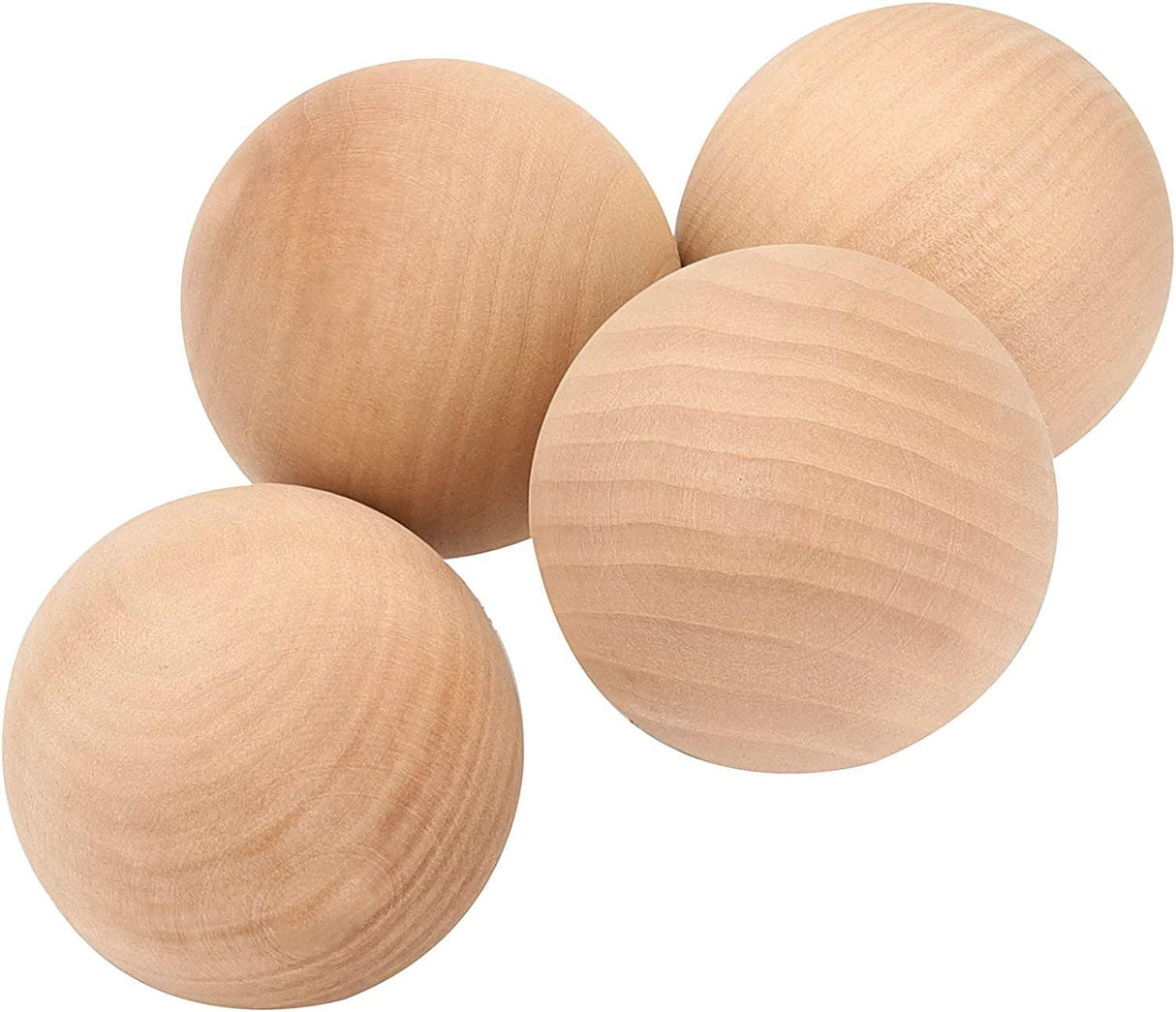 4 Pieces 3 Inch Wooden round Ball, Unfinished Natural DIY Decorative Crafting Hardwood Balls WoodArtSupply