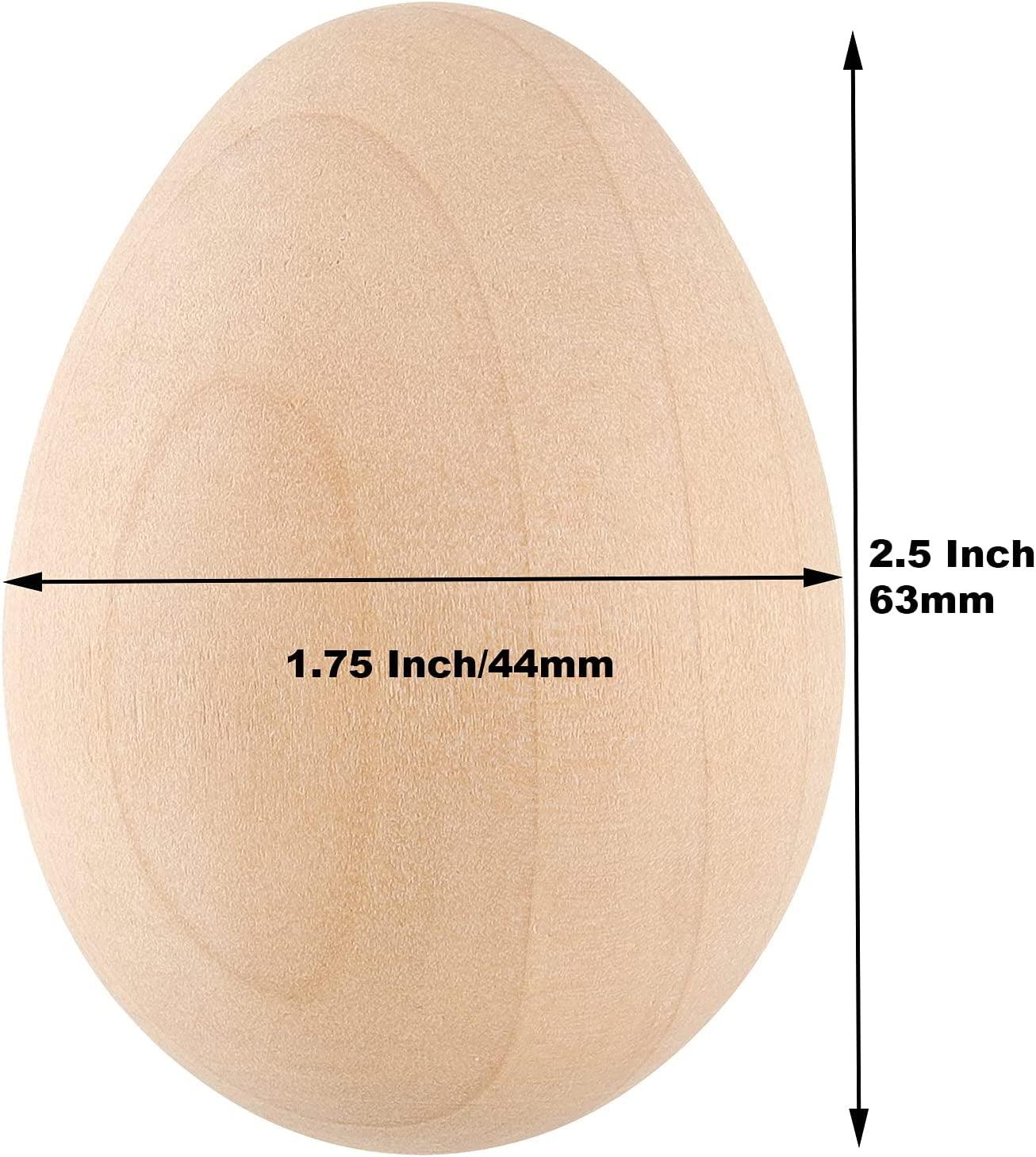 40 Pack 2-1/2 X 1-3/4" Unpainted Wooden Eggs Unfinished Wood Easter Eggs Smooth Crafts Decorations - WoodArtSupply