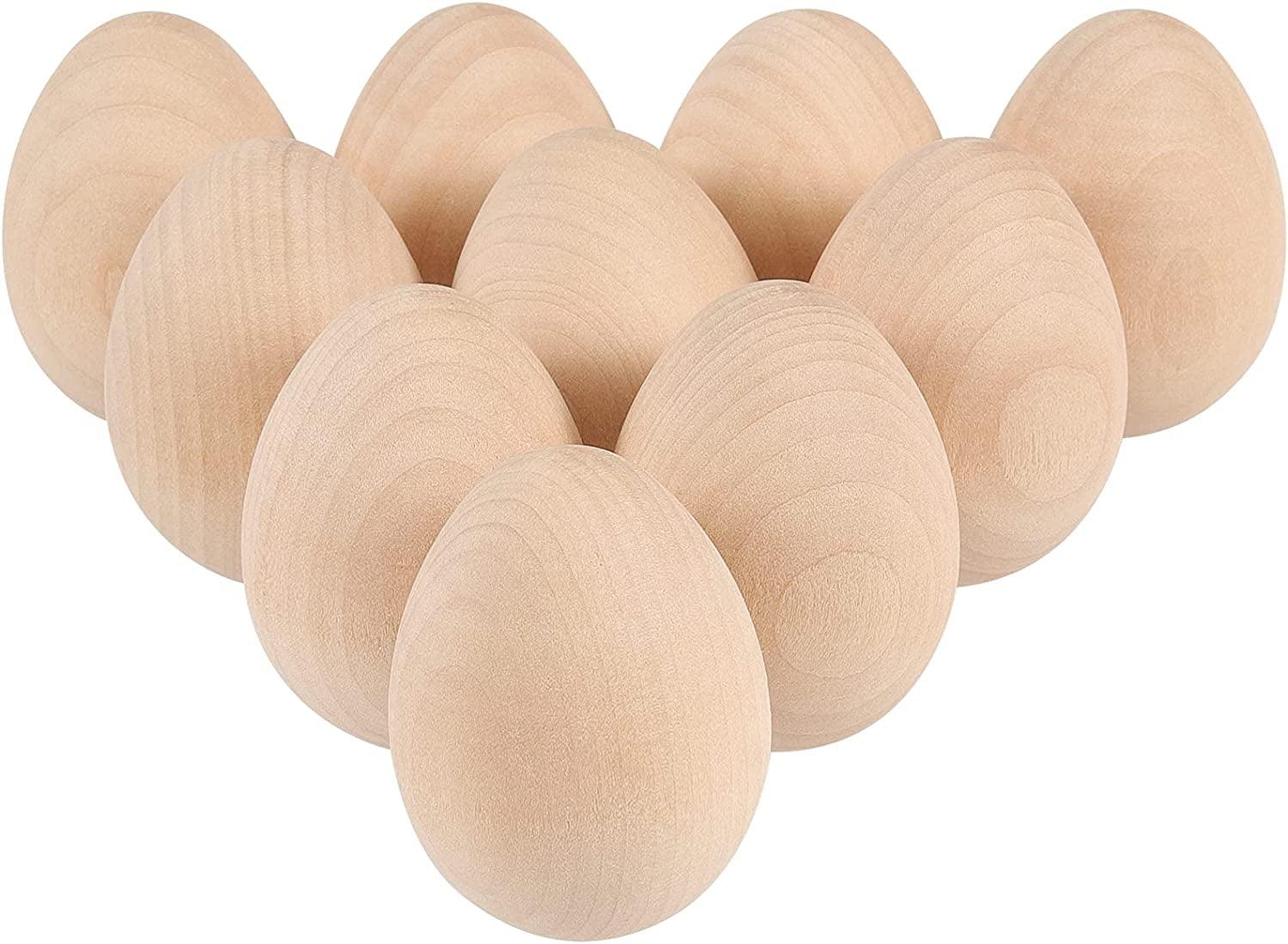40 Pack 2-1/2 X 1-3/4" Unpainted Wooden Eggs Unfinished Wood Easter Eggs Smooth Crafts Decorations WoodArtSupply