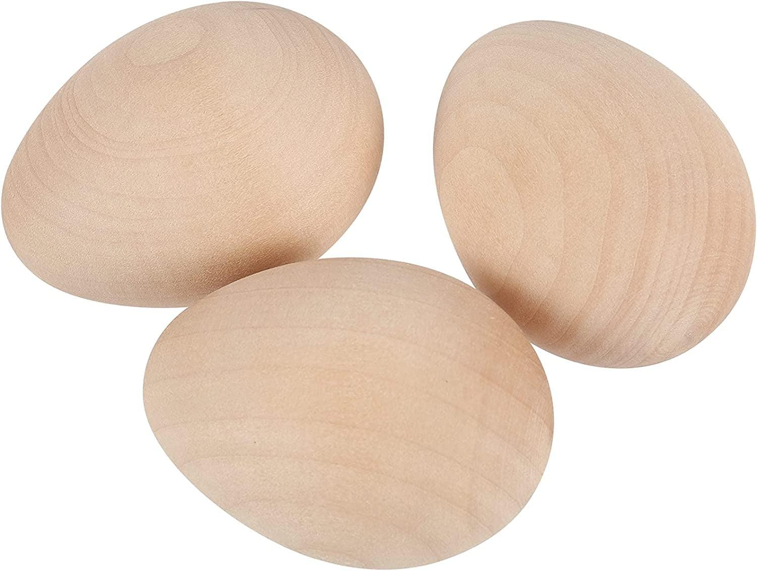 40 Pack 2-1/2 X 1-3/4" Unpainted Wooden Eggs Unfinished Wood Easter Eggs Smooth Crafts Decorations WoodArtSupply