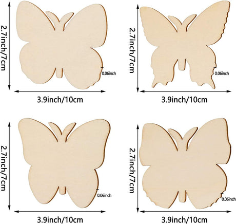40 Pieces Butterfly Unfinished Wooden Blank Wood Slices Cutouts for Birthday DIY Painting Tags Wedding Home Decorations WoodArtSupply