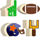 40 Pieces Football Theme Unfinished Wood Football Helmet Shaped Wood Slices Wooden Sports Cutout Football WoodArtSupply