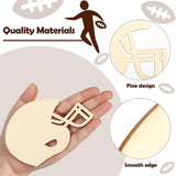 40 Pieces Football Theme Unfinished Wood Football Helmet Shaped Wood Slices Wooden Sports Cutout Football WoodArtSupply