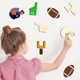 40 Pieces Football Theme Unfinished Wood Football Helmet Shaped Wood Slices Wooden Sports Cutout Football WoodArtSupply
