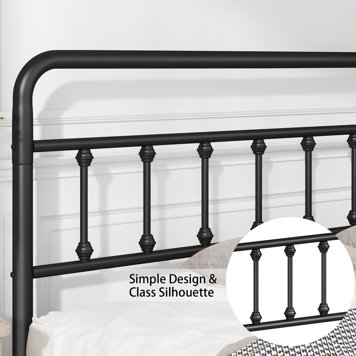 Metal Full Size Bed Frame with Headboard and Under Bed Storage