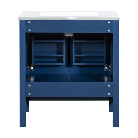 Bathroom Vanity With Single Sink, Combo Cabinet Undermount Sink, Bathroom Storage Cabinet With Two Doors And A Drawer, Soft Closing, Multifunctional Storage, Solid Wood Frame HouseOfZazla