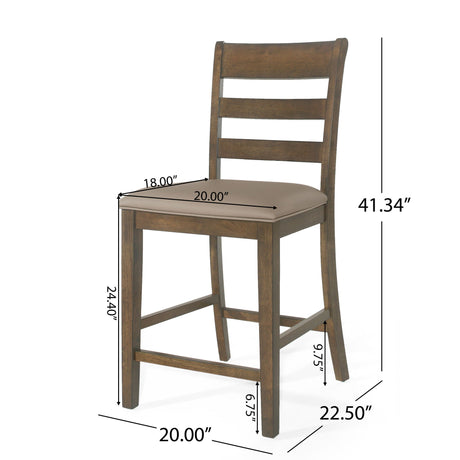 Farmhouse Upholstered Wood Counter Stools HouseOfZazla