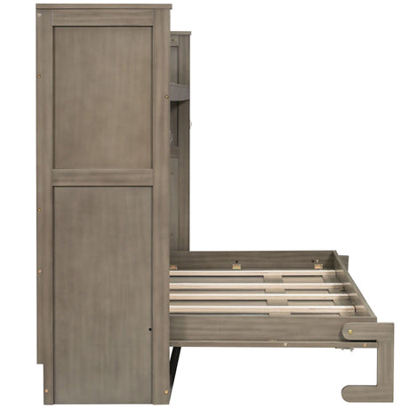 Murphy Bed With Desk, LED Light And USB Charging Station HouseOfZazla