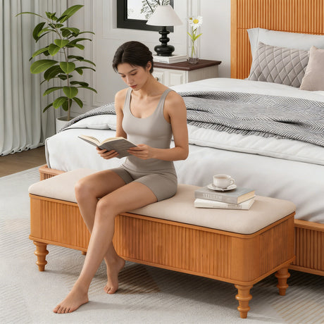 50.8-Inch Multi-Functional Storage Ottoman Bench HouseOfZazla
