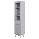 Tall Bathroom Storage Cabinet With Adjustable Shelves And 1 Drawer & Door HouseOfZazla