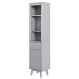 Tall Bathroom Storage Cabinet With Adjustable Shelves And 1 Drawer & Door