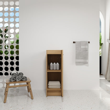 Slim Freestanding Bathroom Storage Cabinet - Light Oak HouseOfZazla