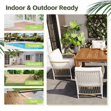 TOPMAX Patio 5pcs Wooden Dining Table Set HouseOfZazla