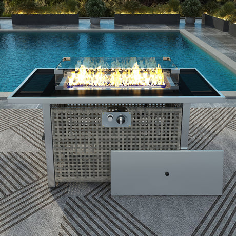 K&K Patio 8-Piece Patio Furniture Set with 43" Fire Pit Table HouseOfZazla