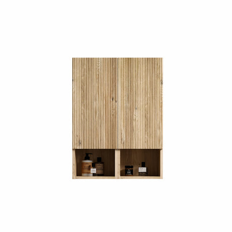 Abay Home Chic Striped Texture Bathroom Storage Cabinet HouseOfZazla