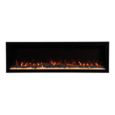 Modern Ember Highmark 60 Inch Smart Linear Electric Fireplace - Premium Flame with 10 Colors, Sleek Hidden Vent Design, Install Recessed in-Wall or Wall-Mount, WiFi and Voice-Enabled Modern Ember
