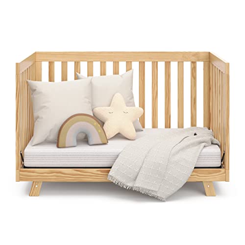 Storkcraft Beckett 3-in-1 Convertible Crib (Natural) – Converts from Baby Crib to Toddler Bed and Daybed, Fits Standard Full-Size Crib Mattress, - WoodArtSupply