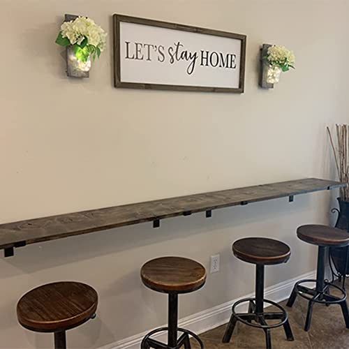 BOKKOLIK Set of 2-Industrial Bar Stool-Counter Height Chairs- Swivel Wooden Seat- Adjustable 17.7-24inch BOKKOLIK