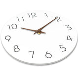 Mosewa Wall Clock 10 Inch Silent Non Ticking Wood Wall Clocks Battery Operated - Wooden White Modern Office Simple Minimalist Clock Decorative for Kitchen,Home,Bathroom,Living Room(10" White) Mosewa