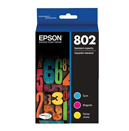 EPSON 802 DURABrite Ultra Ink Standard Capacity Color Combo Pack (T802520-S) Works with WorkForce Pro WF-4720, WF-4730, WF-4734, WF-4740