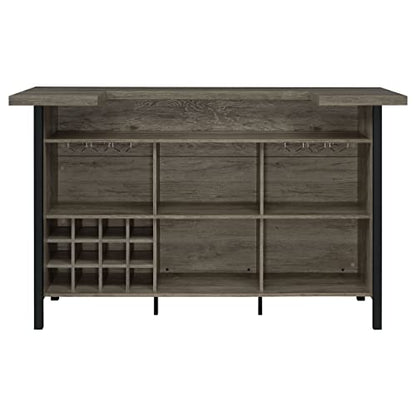 Coaster Furniture Bar Unit Grey Driftwood Black 182105 - WoodArtSupply