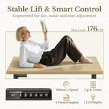 Perledesign Height Adjustable Electric Standing Desk, 67 x 24 Inches Sit Stand up Desk with 2 File Cabinets, AC/USB, 1.18" Desktop, L Shaped Fluted Computer Desk for Home and Office, Light Walnut Perledesign
