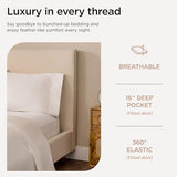 Threadmill Luxury 800 Thread Count 100% Cotton Sheets - Sateen Weave Twin XL Bed-Sheets, Better Than Egyptian Cotton,3 Pc Solid Bedding Set (Hotel White), Fits 15" Deep Pocket Threadmill