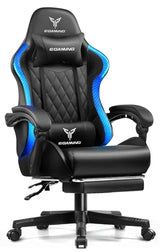 EXRACING Gaming Chair with Footrest Ergonomic High-Back PU Leather Computer Chair with RGB LED Lights Linkage Armrests Lumbar Support and Headrest 150°Reclining Diamond Quilted Office Chair for Adults EXRACING