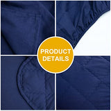 FLXXIE Toddler Bedding Set - 4 Piece Microfiber Crib Sheet Set, Crib Bedding Set Includes Quilted Comforter, Flat Top Sheet, Fitted Sheet, Envelope Pillow Case for Boys and Girls, Navy Blue FLXXIE