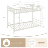 GarveeHome Bunk Bed Twin Over Twin, Heavy Duty Metal Bunk Bed with Safety Guardrail & Ladder, 400 LBS Weight Capacity, Space-Saving Design, Noise Free, No Box Spring Needed, Easy Assemble GarveeHome