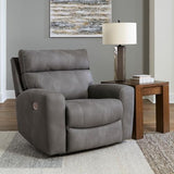 Signature Design by Ashley Next-Gen DuraPella Contemporary Faux Leather Wall Hugger Power Recliner with Adjustable Headrest and USB Ports, Dark Brown Signature Design by Ashley
