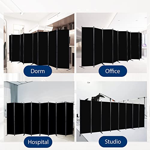 Room Divider and Folding Privacy Screens， 8 Panel Wide Room Divider Wall Screen for Room Separtition, Partition Room Dividers Fabric Panel Wall Dividers Freestanding for Office, Bedroom, Studio Dorm HOMSCREENER