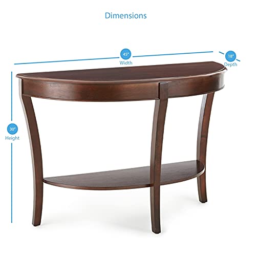 Steve Silver Company Traditional Troy Sofa Table, Bentwood Aprons, Flared Legs, Rounded Tops, Storage Shelf, Console Table, 45" W x 18" D x 30" H, Brown Steve Silver