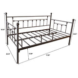HOMERECOMMEND Metal Daybed Frame Twin Metal Slats Platform Base Box Spring Replacement Bed Sofa for Living Room Guest Room (Twin, Black Sanded) HOMERECOMMEND