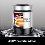 Kitchen in the box Food Processors,400W All-Copper Motor Meat Grinder & Food Chopper - Electric Vegetable Chopper with 2 Bowls(8 Cup+8 Cup) & 2 Bi-Level Blades for Meat/fish/Vegetable/Baby Food Kitchen in the box