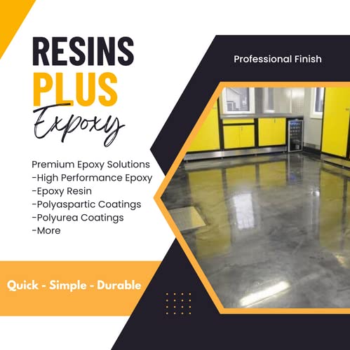 Resins Plus Polyurea Epoxy Resin - RS2750 | 2.5 Gallon Kit | Garage Floor Epoxy Kit | Concrete, Cement, Wood and Counter Top Coating | Abrasion Resistant | Professional Finish | Gray - WoodArtSupply