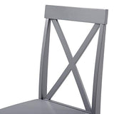 Walker Edison 4 Person Modern Farmhouse Wood Small Dining Table Dining Room Kitchen Table Set Dining 4 X Chairs Set, 48 Inch, White and Grey Walker Edison