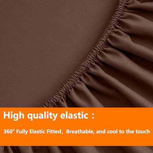 TAIMIT Brown Twin Size Comforter Set - 5 Pieces, Bed in a Bag Bedding Sets with All Season Soft Quilted Warm Fluffy Reversible Comforter,Flat Sheet,Fitted Sheet,1 Pillow Shams,1 Pillowcases TAIMIT