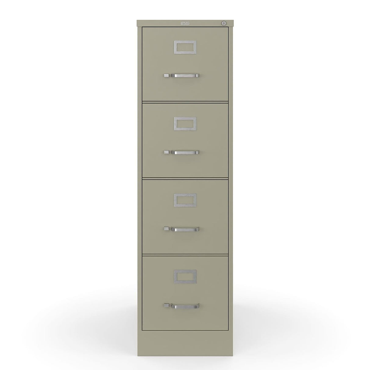 STAPLES Commercial 4-Drawer Vertical File Cabinet, Locking, Letter, Putty/Beige, 22-inch D (22336D) STAPLES